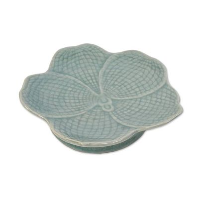 Alternate image for Hand Made Celadon Orchid Centerpiece or Serving Dish Blooming Orchid