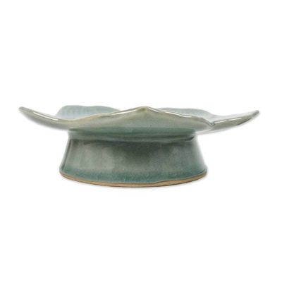 Alternate image for Hand Made Celadon Orchid Centerpiece or Serving Dish Blooming Orchid
