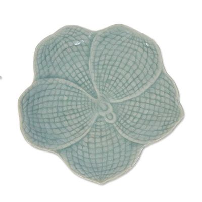 Alternate image for Hand Made Celadon Orchid Centerpiece or Serving Dish Blooming Orchid