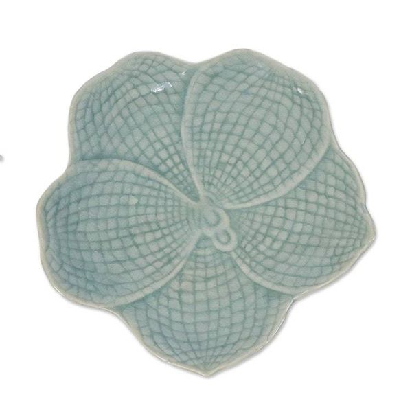 Alternate image for Hand Made Celadon Orchid Centerpiece or Serving Dish Blooming Orchid
