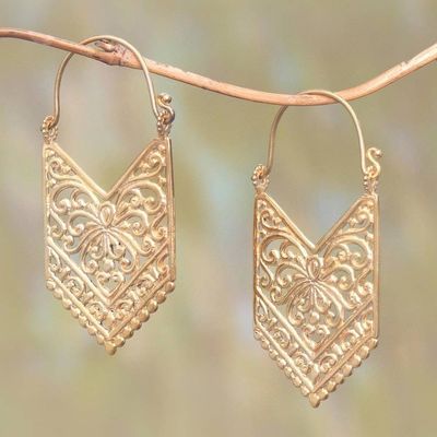 Primary image for 18k Gold Plated Brass Arrow Drop Earrings from Bali Luxurious Pura