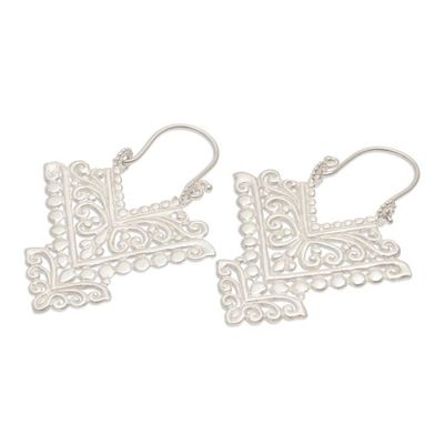 Alternate image for Pointed Sterling Silver Plated Drop Earrings from Bali Glamorous Pura