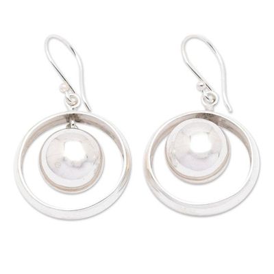 Alternate image for Modern High-Polished Sterling Silver Dangle Earrings Sparkling Lantern