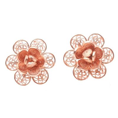 Primary image for Rose Gold-Plated Button Earrings from Bali Delicate Frangipani
