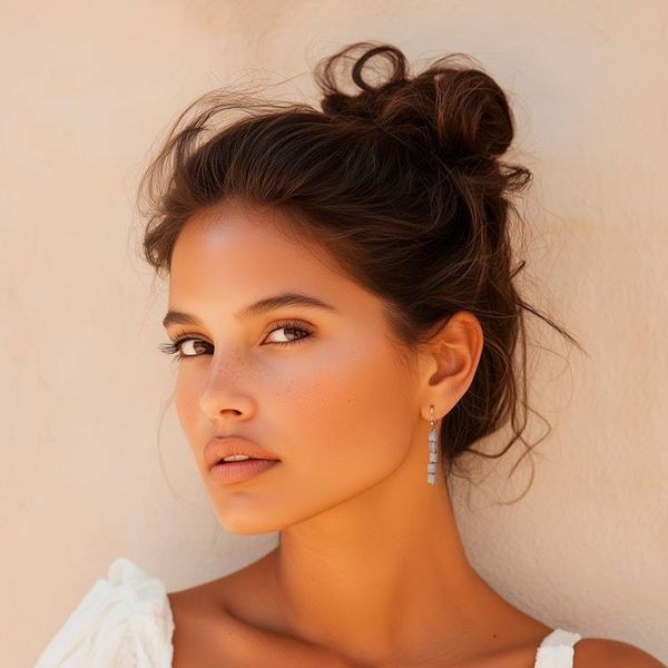 Alternate image for 18k Gold-Plated Rose Quartz Beaded Dangle Earrings from Bali Strawberry Gin