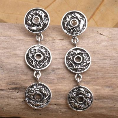 Alternate image for Hand Crafted Sterling Silver Dangle Earrings Ancient Money