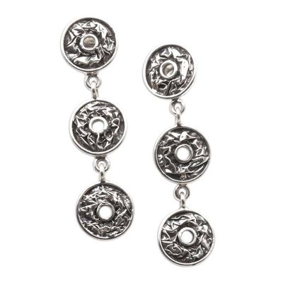 Alternate image for Hand Crafted Sterling Silver Dangle Earrings Ancient Money