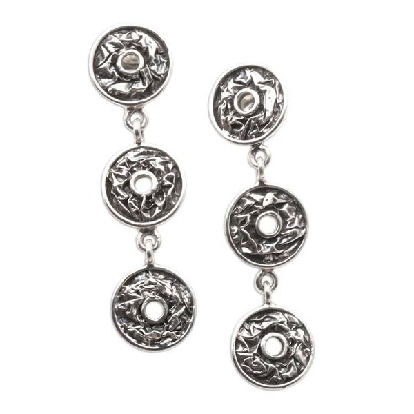 Alternate image for Hand Crafted Sterling Silver Dangle Earrings Ancient Money