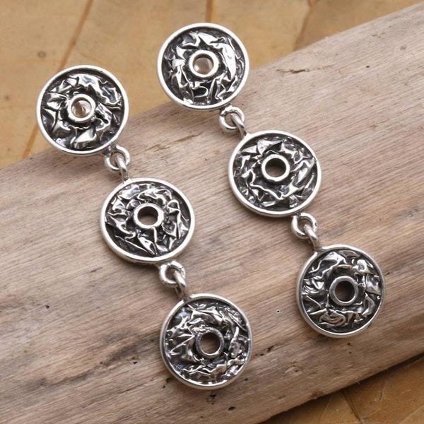 Alternate image for Hand Crafted Sterling Silver Dangle Earrings Ancient Money