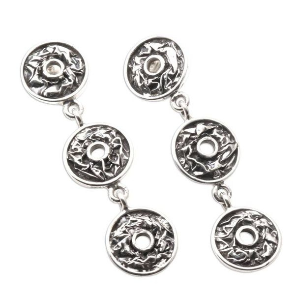 Alternate image for Hand Crafted Sterling Silver Dangle Earrings Ancient Money
