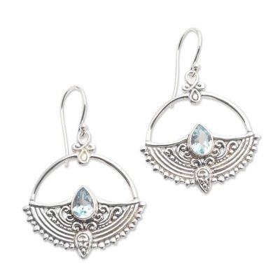 Primary image for Blue Topaz and Sterling Silver Dangle Earrings Joyous Tears
