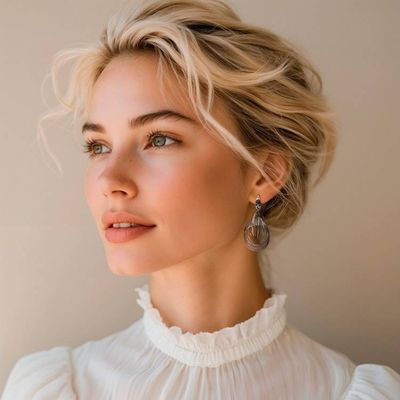 Alternate image for Silver Statement Earrings with Linked Multi-Hoop Design Endless Hoops