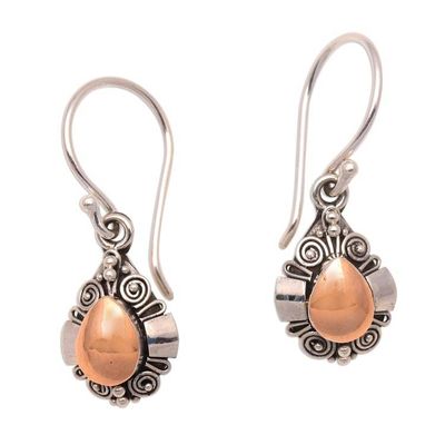 Primary image for Drop-Shaped Gold-Accented Sterling Silver Dangle Earrings Tears of the Forest