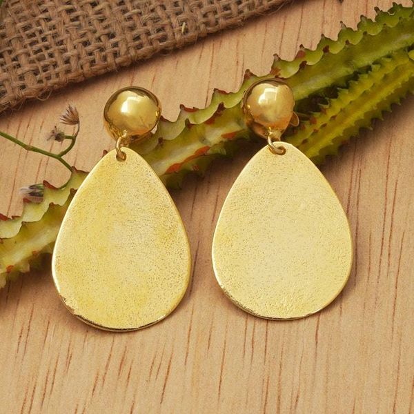 Alternate image for Pear-Shaped 18k Gold-Plated Brass Dangle Earrings from Bali Golden Reflection