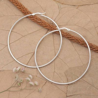 Primary image for High-Polished Modern Round Sterling Silver Hoop Earrings My Nimbus