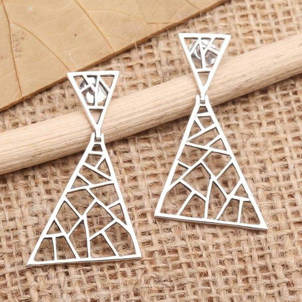 Alternate image for Sterling Silver Triangular Dangle Earrings Broken Window