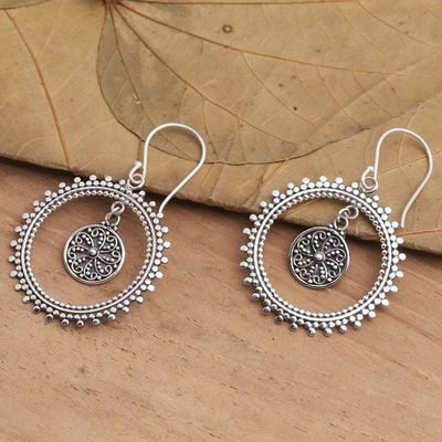 Alternate image for Oxidized Sterling Silver Dangle Earrings from Bali Middle of Something