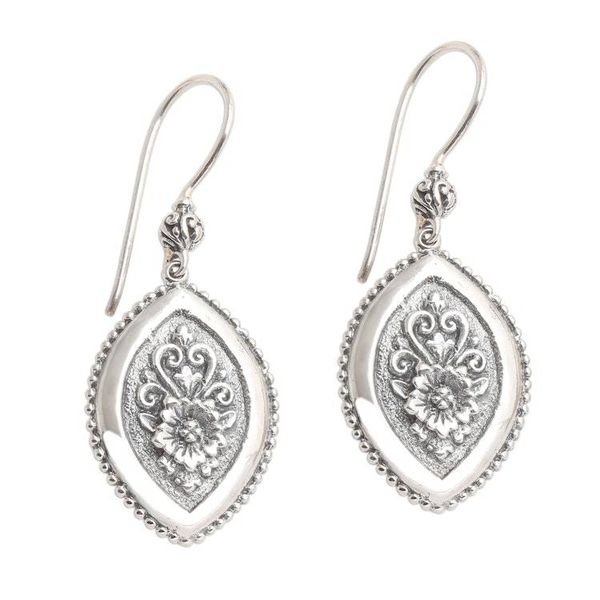 Alternate image for Marquise Flower Sterling Silver Dangle Earrings Island Flower