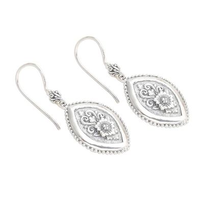 Alternate image for Marquise Flower Sterling Silver Dangle Earrings Island Flower