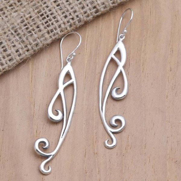 Alternate image for Music-Themed Sterling Silver Dangle Earrings Musical Gift