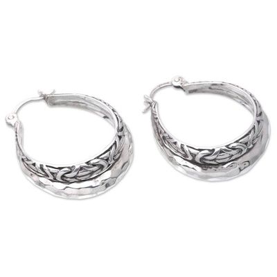 Primary image for Sterling Silver Fashion Hoop Earrings from Bali Layer of Life