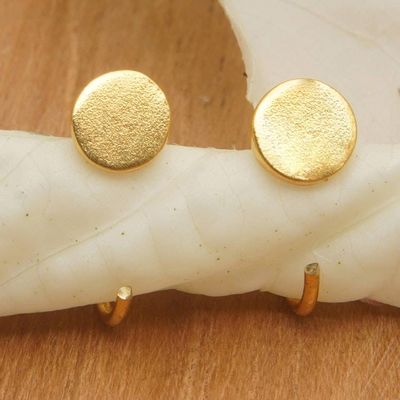 Primary image for Minimalist Round 22k Gold-Plated Brass Ear Cuffs Fashionable