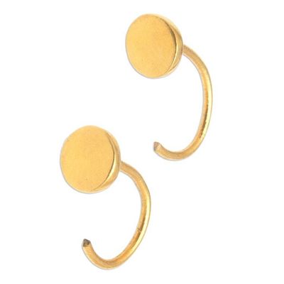 Alternate image for Minimalist Round 22k Gold-Plated Brass Ear Cuffs Fashionable