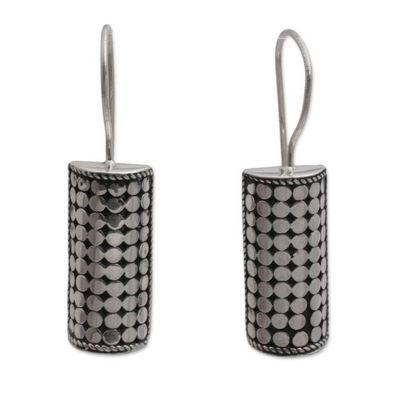 Primary image for Sterling Silver Circle Motif Drop Earrings from Bali Dotted Pillars