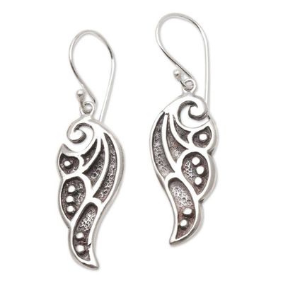 Alternate image for Artisan Crafted Sterling Silver Dangle Earrings Angel Woman