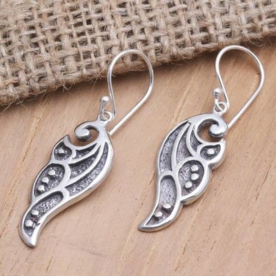Alternate image for Artisan Crafted Sterling Silver Dangle Earrings Angel Woman