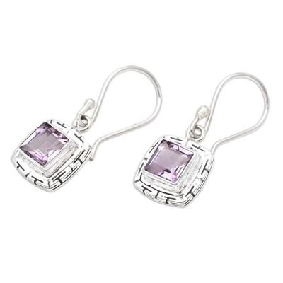 Alternate image for Amethyst and Sterling Silver Dangle Earrings from Bali Midday Dip