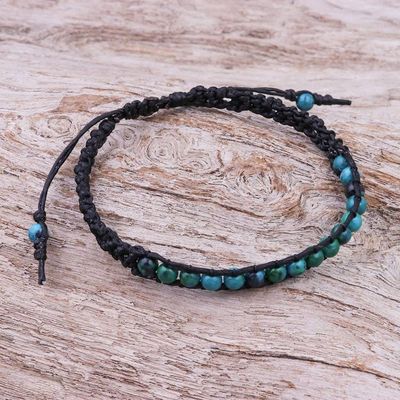 Alternate image for Thai Serpentine Beaded Macrame Sliding Knot Bracelet Delirious in Black