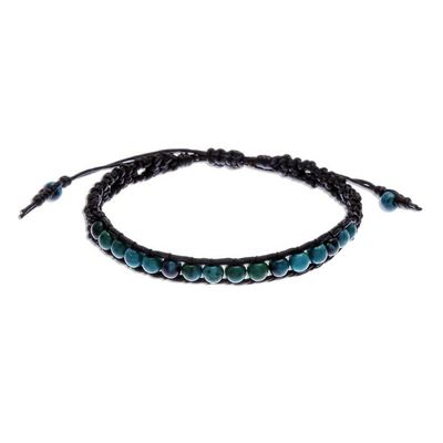 Alternate image for Thai Serpentine Beaded Macrame Sliding Knot Bracelet Delirious in Black