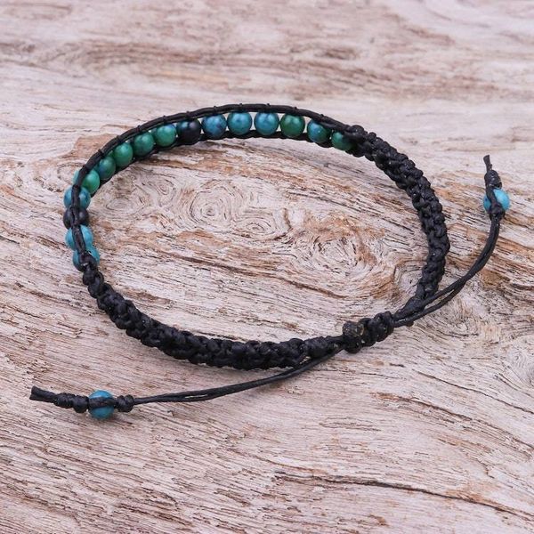 Alternate image for Thai Serpentine Beaded Macrame Sliding Knot Bracelet Delirious in Black