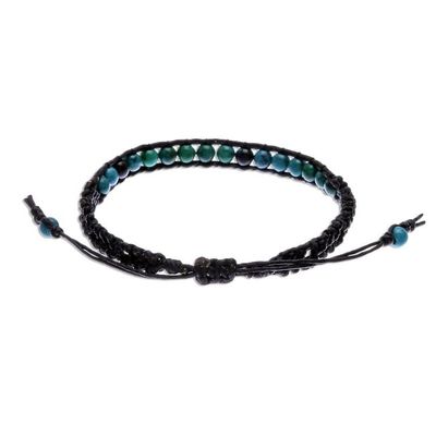 Alternate image for Thai Serpentine Beaded Macrame Sliding Knot Bracelet Delirious in Black
