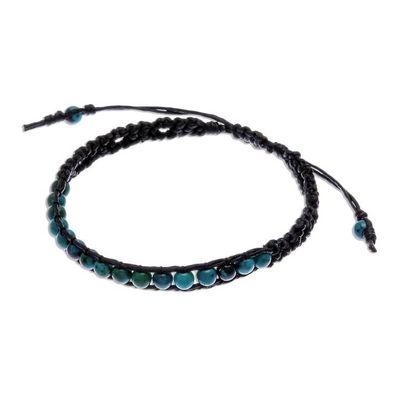 Alternate image for Thai Serpentine Beaded Macrame Sliding Knot Bracelet Delirious in Black