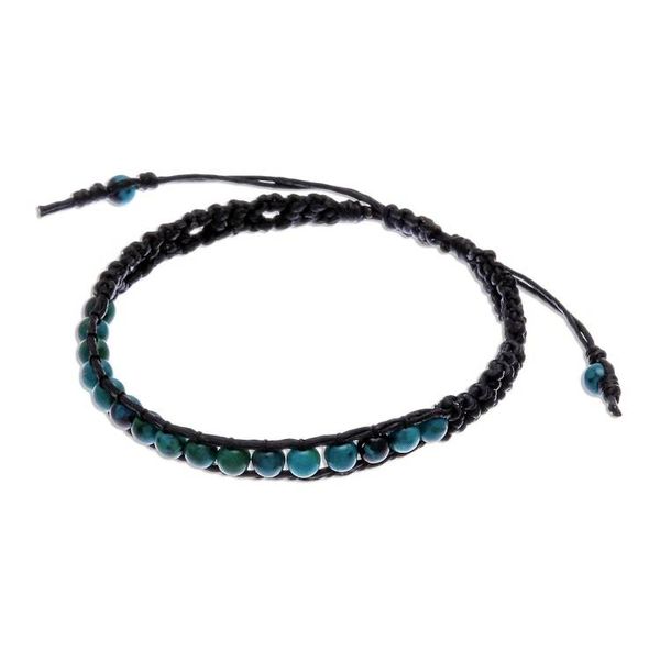Alternate image for Thai Serpentine Beaded Macrame Sliding Knot Bracelet Delirious in Black
