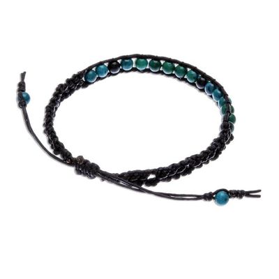Alternate image for Thai Serpentine Beaded Macrame Sliding Knot Bracelet Delirious in Black