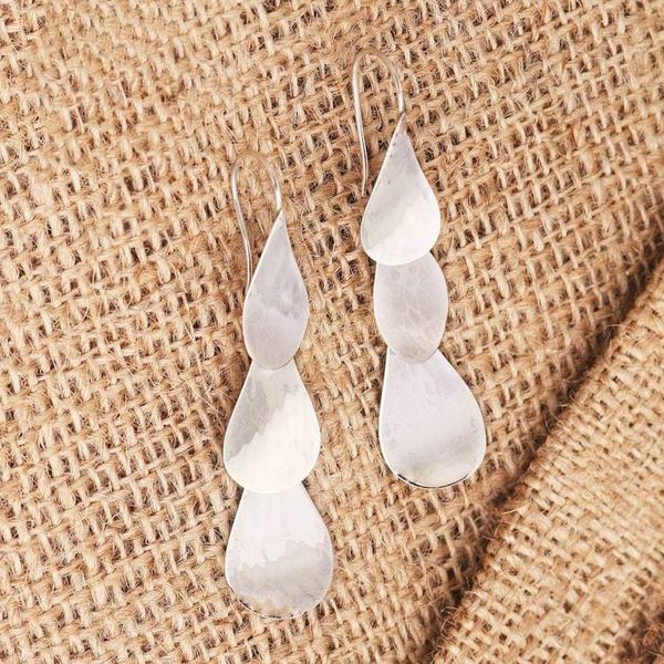 Alternate image for Raindrop Trio Sterling Silver Dangle Earrings Raindrop Trio