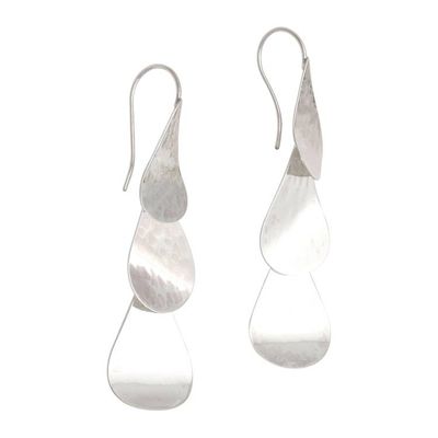 Alternate image for Raindrop Trio Sterling Silver Dangle Earrings Raindrop Trio