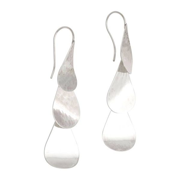 Alternate image for Raindrop Trio Sterling Silver Dangle Earrings Raindrop Trio