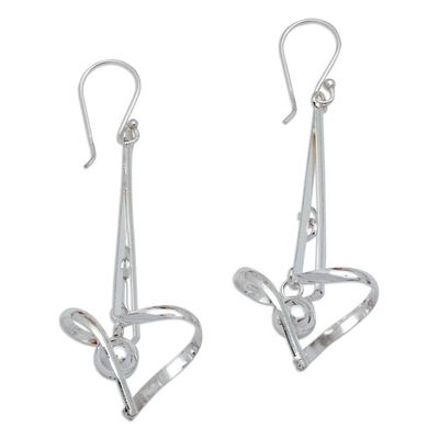 Alternate image for Modern High-Polished Sterling Silver Dangle Earrings Future Bells
