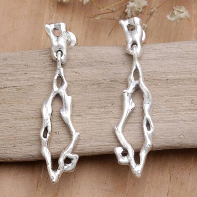Primary image for Sterling Silver Root Dangle Earrings Crafted in Bali Spring Origin