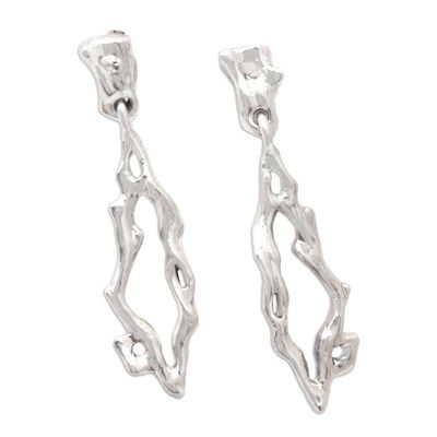 Alternate image for Sterling Silver Root Dangle Earrings Crafted in Bali Spring Origin