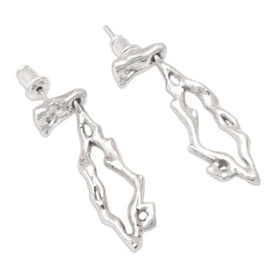 Alternate image for Sterling Silver Root Dangle Earrings Crafted in Bali Spring Origin