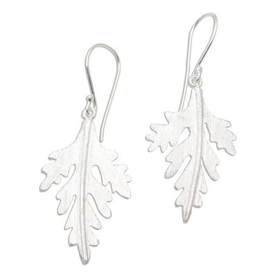 Alternate image for Handcrafted Silver 925 Cypress Leaf Earrings from Bali Cypress Leaf