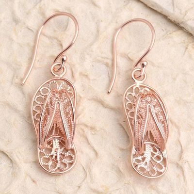 Primary image for Hand Crafted Rose Gold Plated Dangle Earrings Slippers