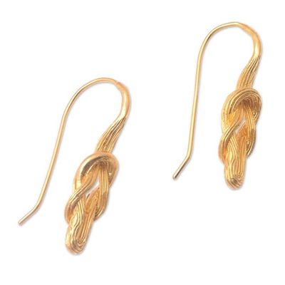 Alternate image for Polished 18k Gold-Plated Abstract Drop Earrings from Bali Endless Bonds