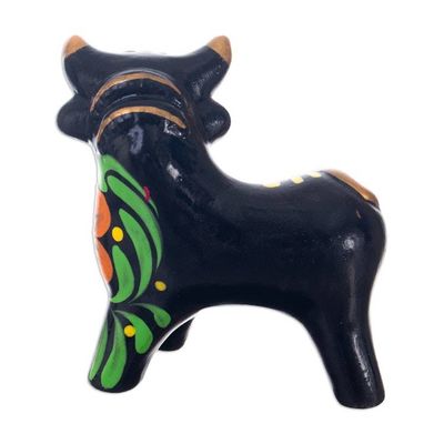 Alternate image for Andean Floral Ceramic Good Fortune Bull Figurine  Bull of Good Fortune