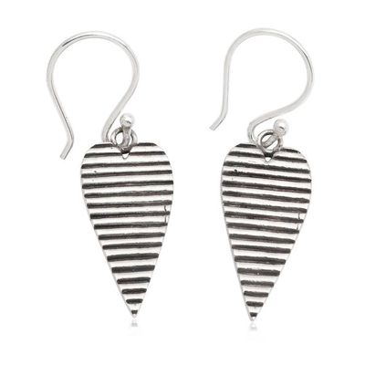 Alternate image for Semi-Abstract Heart-Shaped Sterling Silver Dangle Earrings Big Passion